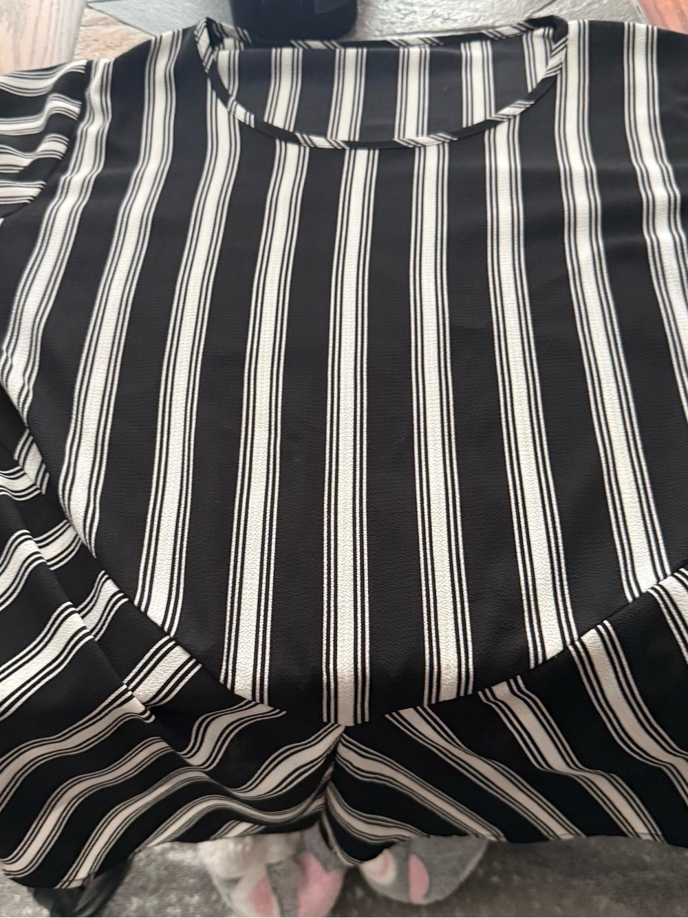 Black and White Vertical Stripe Blouse